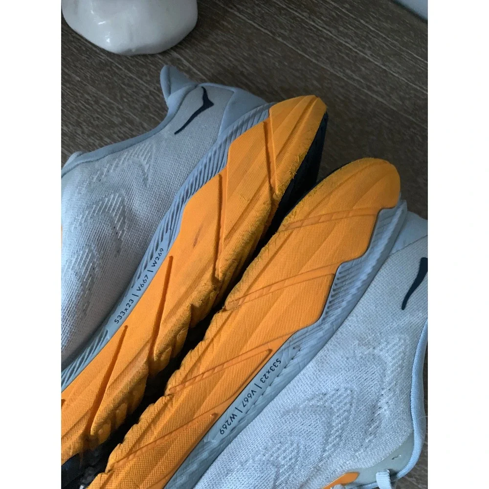 Hoka One One Arahi 6 Mens 11 Plein Air Blue Fog Orange Running Shoes 1123194